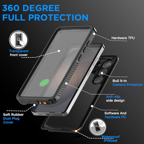 AICase for Samsung Galaxy S26 Ultra Case Waterproof, Clear Water Proof Shockproof Snowproof Dustproof Full Body Rugged Transparent Underwater Phone Case for Galaxy S26 Ultra Built-in Screen Protector - size: S26 ULTRA