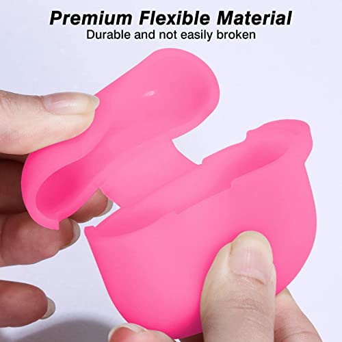Lerobo for AirPod Pro Case, Silicone Cover with Keychain, Nightglow Purple - color: Nightglow Pink