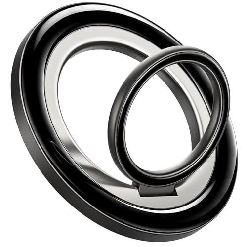 Lamicall [4.4lbs Ultra Magnet] Magnetic Phone Ring Grip for MagSafe - color: Crystal Black