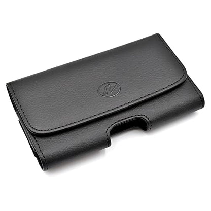 Mobi7e Premium Leather Phone Pouch Holster Large Size Compatible with Moto G Stylus, Moto G 5G, G Power, G Play, G Pure – Belt Clip Case with Loops for Smartphones with Thick Cases