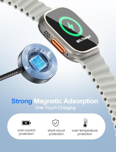 4-in-2 Multi Charging Cable for Apple Watch Charger/eBook Reader Charger - color: 1-Black, size: 1.2M