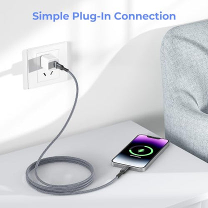 Elebase for Old iPhone 13 USB Car Charger Cable 3.3FT with Adapter - color: Straight-Gray, size: 3.3 FT