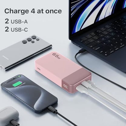 NOBIS Portable Charger 20000mAh 65W Power Bank Fast Charging - color: Pink