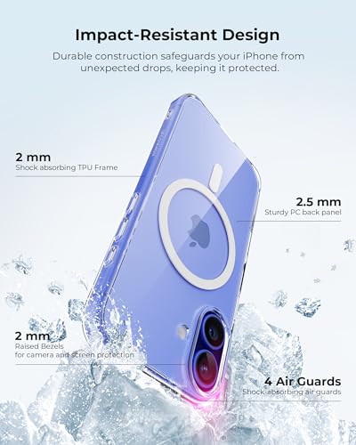 Crystal Fit Magnetic Clear Case for iPhone 16 Plus, Compatible with MagSafe, Anti Yellowing, Slim Protective Cover (for iPhone 16 Plus) - size: iPhone 16 Plus