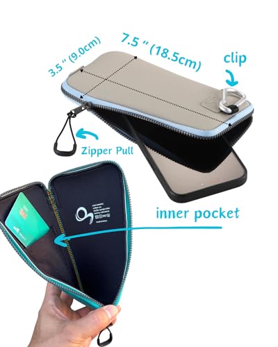 OneJoy Phone Sleeve Lightweight Cell Phone Pouch for Mobile Protection, Slim Fit and Durable, with Clip-on for Easy Carrying, Enough for 6.1" to 6.9" Cellphone [ Beige ] - color: beige