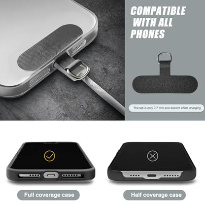 Phone Lanyard Scrunchie Long Strap - Stylish and Comfortable Adjustable Camera, Phone, and Accessory Strap (Gray)