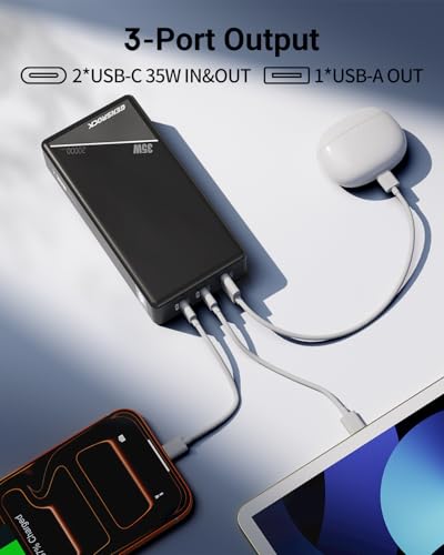 GENSROCK Portable Charger Power Bank 20000mAh,Travel Power Bank - color: Gray