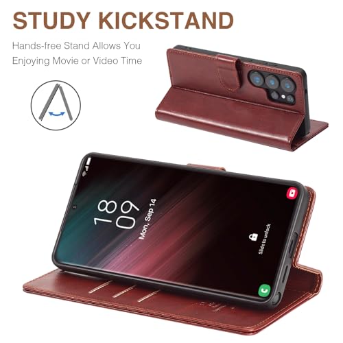FLIPALM Wallet Case for Samsung Galaxy S26 Ultra 6.9", Brown | Card Holder, RFID Blocking, PU Leather Folio Flip, Kickstand, Protective Shockproof Cover - color: Brown, size: Samsung Galaxy S26 Ultra