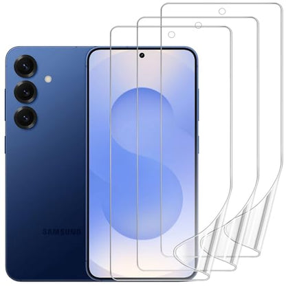 3 Pack Screen Protector Compatible for Samsung Galaxy S25, HD Clear Flexible Soft TPU Hydrogel Film for Samsung Galaxy S25 5G - Support Fingerprint Unlock, High Sensitivity - size: Samsung Galaxy S25