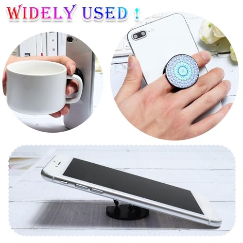 Honoson 9 Pcs Cell Phone Grip Holder Collapsible Holder, Mandala 1 - color: Mandala Flower