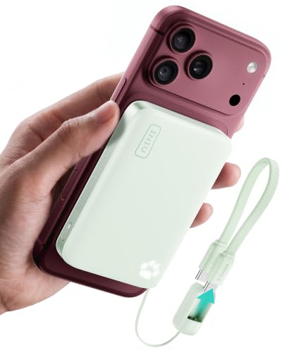 INIU for MagSafe Qi2.2 25W Portable Charger, Compact 10000mAh Power Bank - color: Cyan