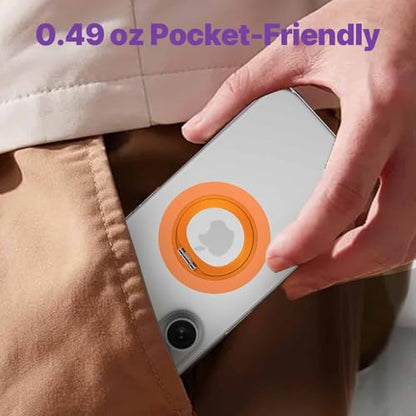 Jsoerpay Ultra-Thin Magnetic Phone Grip for MagSafe, Orange - color: Orange