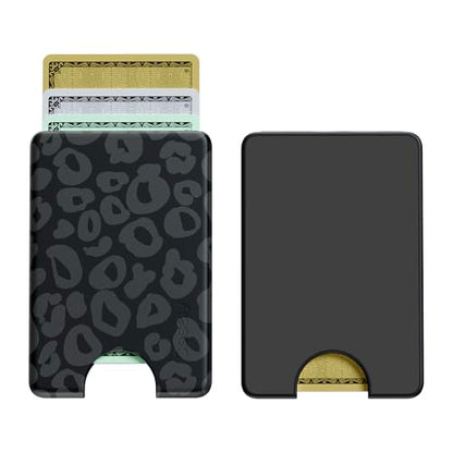 Casely MagWallet | Into the Wild | Black Leopard | Slim Wallet Card Holder | Compatible with MagSafe | Soft-Touch Hard Silicone | Holds Up to 3 Cards - color: Into the Wild | Black Leopard