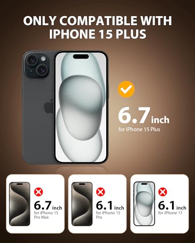 PDDKISS 2 Pack Privacy Screen Protector for iPhone 15 Plus - size: for iPhone 15 Plus - 6.7 inch