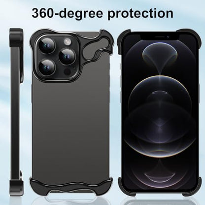 Frameless Phone Case Crafted for iPhone 12 Pro Max Black - color: Aluminum Black, size: iPhone 12 Pro Max