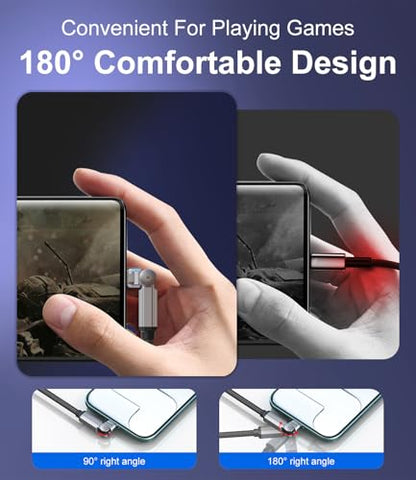 Swivel iPhone Charger 90 Degree USB C to Lightning Cable - 180° Dual Rotating Swivel Connectors, 3A Fast Charging & 480Mbps Data Sync, MFi Certified iPhone Charger for CarPlay, iPhone 14/13/12/11/X/8 - color: 180 Degree Rotating USBC Lightning Cable 2M