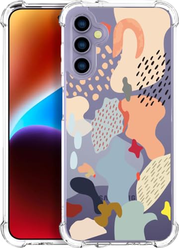 for Samsung Galaxy S24 & S25 Case - Clear Abstract Art | Cute Transparent Phone Cases for Women with Design, Girls Girly with Heavy Duty Protective Bumper - color: Clear Abstract Art, size: S24 & S25