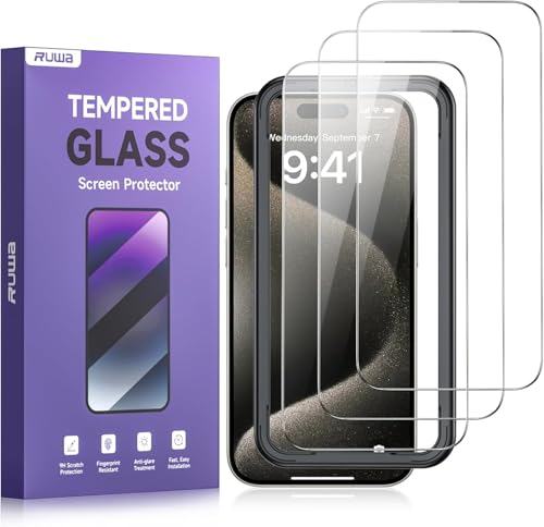 ruwa Screen Protector for iPhone 17, 3-Pack 6.3 Inch Tempered Glass Film | HD Clear, 9H Hardness, Anti-Scratch Protection, Anti-Fingerprint, Case Friendly, Easy Install, Bubble-Free - size: for iPhone 17-6.3 Inch