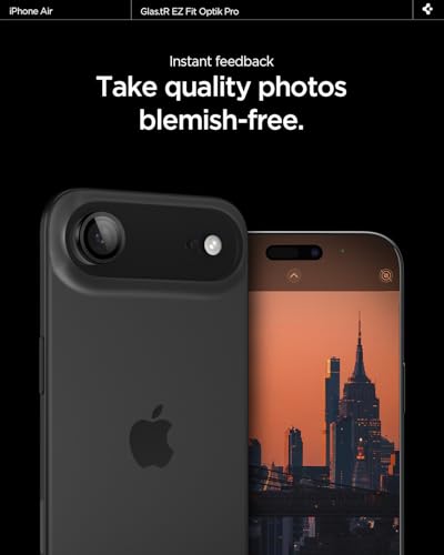 Spigen Glas.tR EZ FIT Optik Camera Lens Protector for iPhone Air - Black