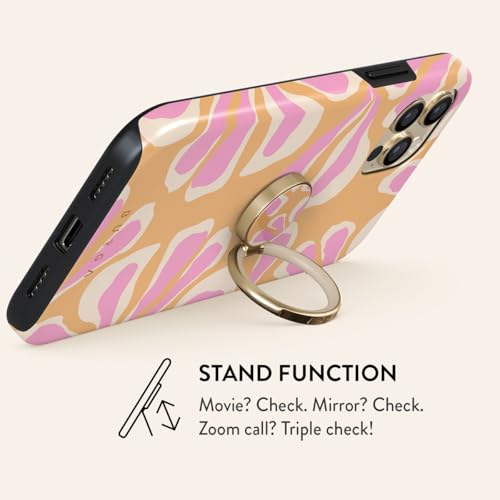 BURGA Cell Phone Ring, Holder Grip and Stand - Finger Phone Grip for Back of Smartphone Case, Kickstand 360 Rotation, Universal Ring for iPhone Samsung Galaxy Huawei Google Pixel, Stylish Accessories - color: Aloha, style: Gold