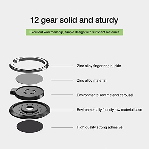 [2 Pack] Round Sparkling Cell Phone Ring Holder Stand,360 Degree Rotation and 180 Degree Adjustable Finger Ring Kickstand with Polished MetalPhone Grip (Blue)