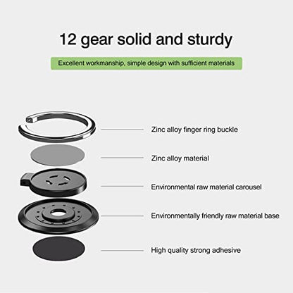 [2 Pack] Round Sparkling Cell Phone Ring Holder Stand,360 Degree Rotation and 180 Degree Adjustable Finger Ring Kickstand with Polished MetalPhone Grip (Blue)