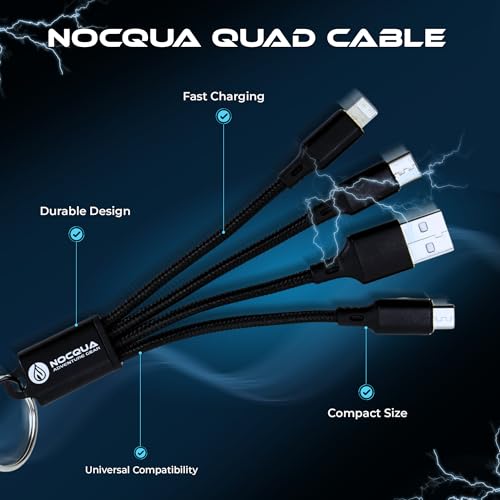 Nocqua 4-in-1 Multi Charging Cable - 5” USB C Fast Charging Cables