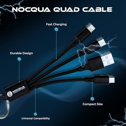 Nocqua 4-in-1 Multi Charging Cable - 5” USB C Fast Charging Cables
