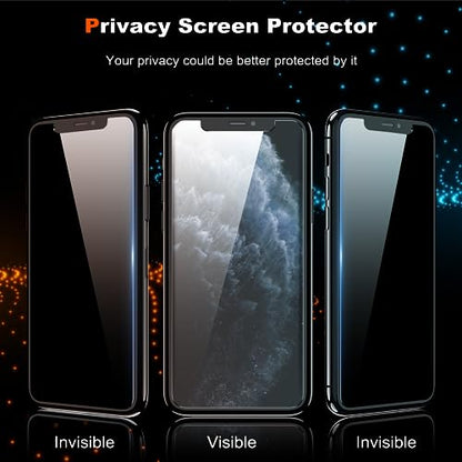 YMHML 2 Pack Compatible for iPhone 11 Pro Max/Xs Max Privacy Screen Protector Tempered Glass, Anti Spy Privacy Screen for iPhone Accessories, Case Friendly Private Film - size: iPhone 11 Pro Max/Xs Max-6.5 Inch