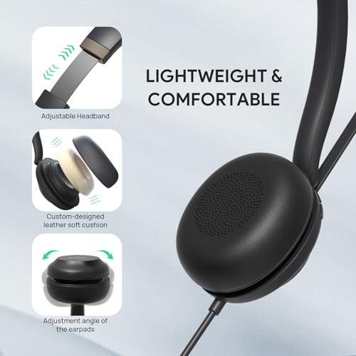 Yealink UH37 PC Headset with Mic for Computer Wired Headphones with USB-C/A - color: UH37 USB-C/A, size: Mono-Ear (UC)