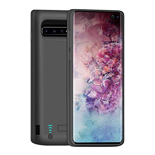 Battery Case for Samsung Galaxy S10+ Plus, 5000mAh Rechargeable Extended Battery Charging Case, Add 150% Extra Juice (6.4 Inches) Black