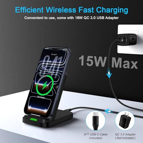 15W Android Wireless Charger Stand Fast Charging Compatible for Motorola