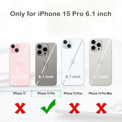 for iPhone 15 Pro Case Tortoise Shell Cute Design | [Military Grade Protection], 8FT Drop Resistant Shockproof Heavy Duty Phone Case Cover Women Men for iPhone 15 Pro 6.1” - size: iPhone 15 Pro