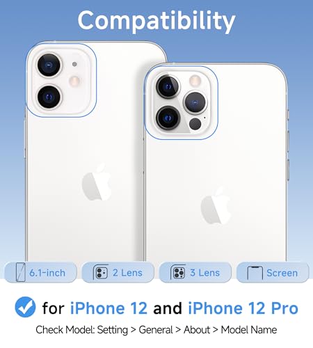 USLAI Case for iPhone 12 and iPhone 12 Pro, Anti-Yellowing, Crystal Clear Back, Shockproof & Military‑Grade Drop Protection - Transparent - color: Clear, size: iPhone 12/12 Pro
