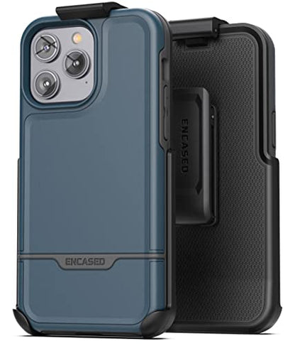 Encased Rebel Holster Designed for iPhone 14 Pro Max Case with Belt Clip - Ultra Protective Heavy Duty Phone Case (Blue) - color: Blue, size: iPhone 14 Pro Max