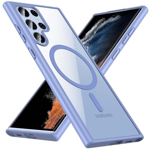 Hensinple for Samsung Galaxy S22 Ultra Case Magnetic, Galaxy S22 Ultra Phone Case [Compatible with Magsafe], Clear Hard Back Shockproof Magnetic Cover Case 6.8 Inch, Light Blue - color: Light Blue-S22 Ultra, size: Galaxy S22 Ultra 6.8 inch