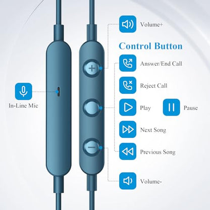 ACANDYA MFi-Certified Lighting Earbuds for iPhone 14 13 12 Pro Max Lakeblue - color: Lake Blue