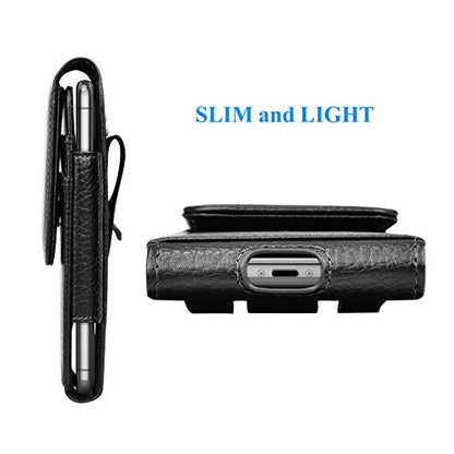 Njjex Cell Phone Holster for Motorola Moto G 5G 2025 G Stylus 2023 G Power 2024 G Play 4G G Pure G Fast Edge 2025 Edge 60 50 G86 G84 G54 G72 Z4 PU Leather Belt Clip Holster Pouch Holder Carrying Case | Leather Belt Clip Cell Phone Holster for Motorola G 5
