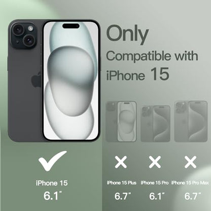 JETech Silicone Case for iPhone 15, Cypress | Silky Soft Touch, Shockproof Protection, Scratch Resistant, Microfiber Lining - color: Cypress, size: iPhone 15