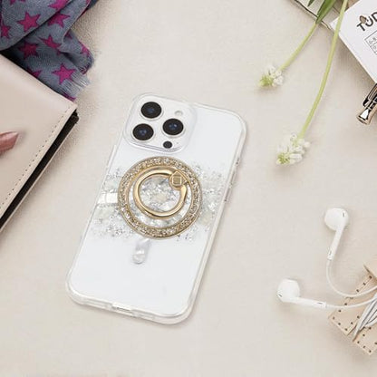 Magnetic Phone Ring for MagSafe Grip [Super Magnet] Gold Twinkle Design Ring Holder Stand, magsafe pop Socket (Gold) - color: Gold