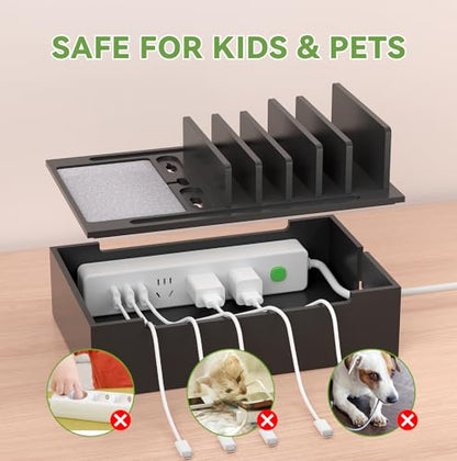 Pezin & Hulin Bamboo Charging Station-Black, (No USB Charger and Cables) - color: Black, size: Dock (No Charger&Cables)