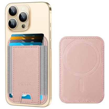 HiWe for MagSafe Wallet, 7 Cards Holder for Phone Case, RFID Blocking - color: Gold Wallet - Grey Band