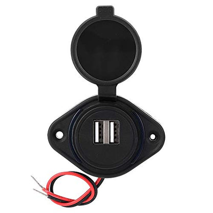 RiToEasysports Car USB Charger, ABS Dual USB Power Socket Adapter 5V 3.1A with LED Indicator, Flush Mount Charging Port for 12V 24V Car Boat ATV UTV RV Motorcycle