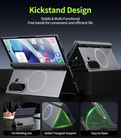 Cozycase for Samsung Galaxy Z Fold 8 Ultra /Z Fold 7 Case with Kickstand - color: Black