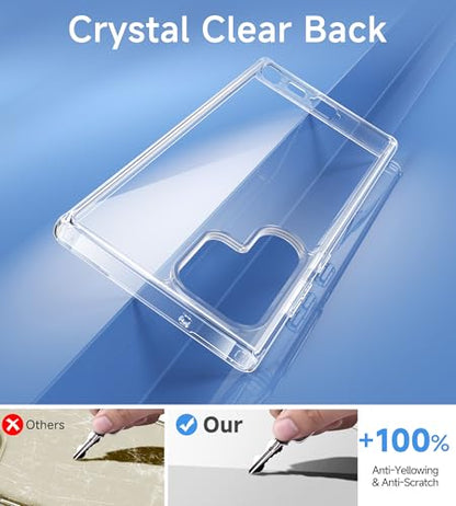 USLAI Case for Samsung Galaxy S23 Ultra 5G, Anti-Yellowing, Crystal Clear Back, Shockproof & Military‑Grade Drop Protection - Transparent - color: Clear, size: Galaxy S23 Ultra