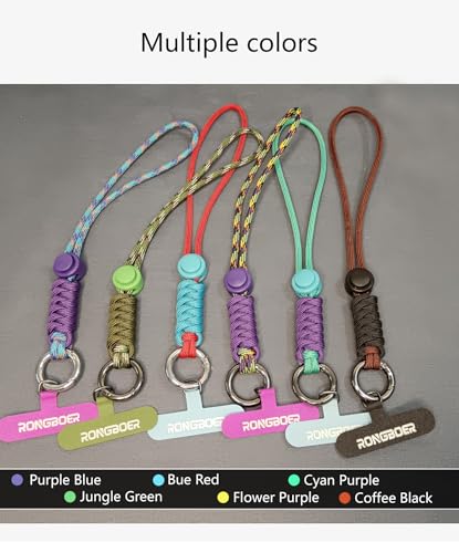 Adjustable Phone Wrist Strap for Women, Woven Bracelet for Keys - color: Purple Blue