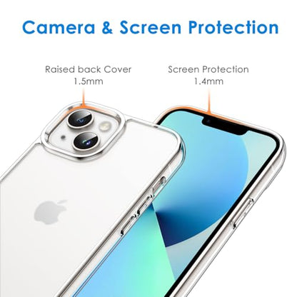 JETech Case for iPhone 13 6.1-Inch, Non-Yellowing Shockproof Phone Bumper Cover, Scratch-Resistant and Anti-Fingerprint Matte Back (Frosted Clear) - color: Frosted Clear
