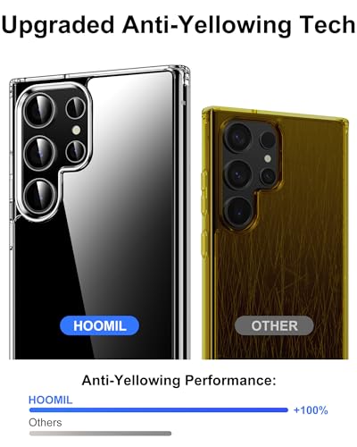 HOOMIL Case for Samsung Galaxy S22 Ultra 5G 6.8-Inch, Non-Yellowing, Drop Protection, Anti-Scratch Transparent Hard Back Phone Cover - Crystal Clear - color: Clear, size: Samsung Galaxy S22 Ultra