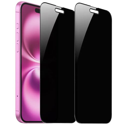 2 Pack 360 Degree Privacy Tempered Glass for iPhone 15 Plus/iPhone 16 Plus Anti-Spy 4 Directions Screen Protector 4 Sides Film 6.7 inch - size: For iPhone 15 Plus / iPhone 16 Plus