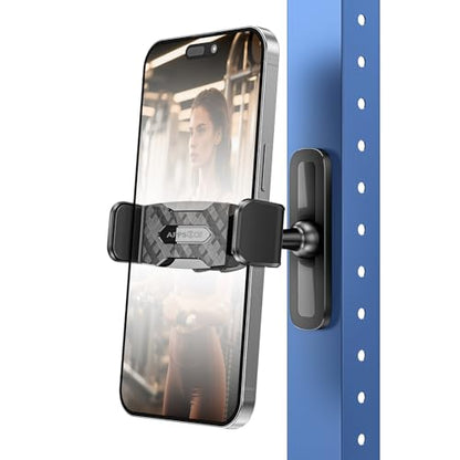 APPS2Car Magnetic Phone Holder for Gym, Alloy Base & Joint for Strong Hold - size: Black - 1 Pack